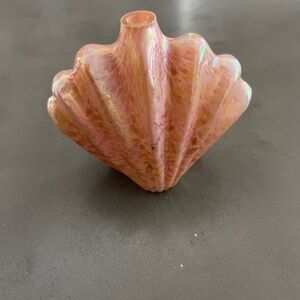 Vintage Pink Iridescent Shell Oil Lamp